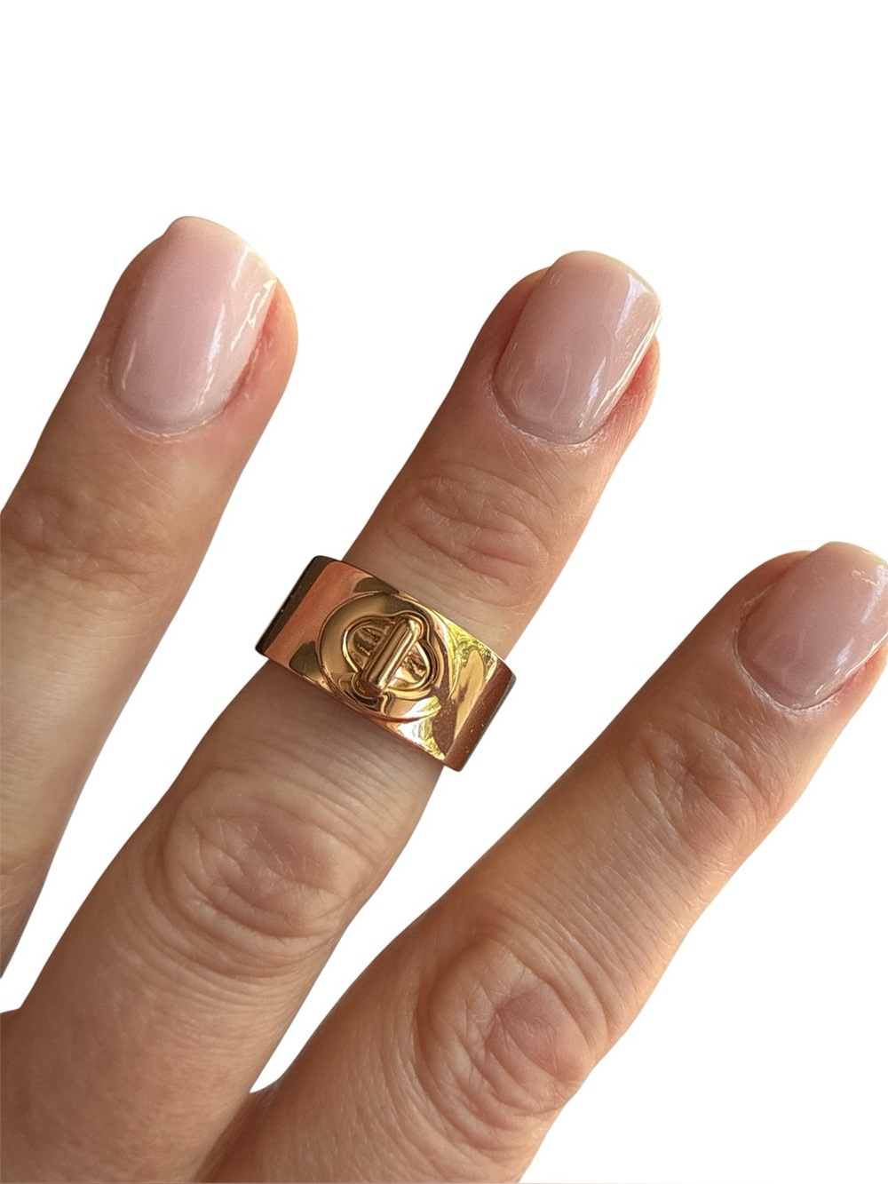 Coach Rose Gold Turnlock Ring